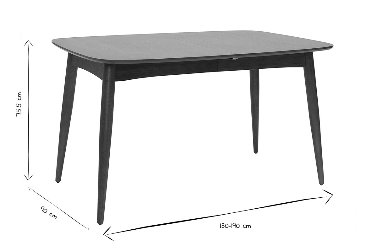 Table  manger extensible noyer L130-190 cm NORDECO