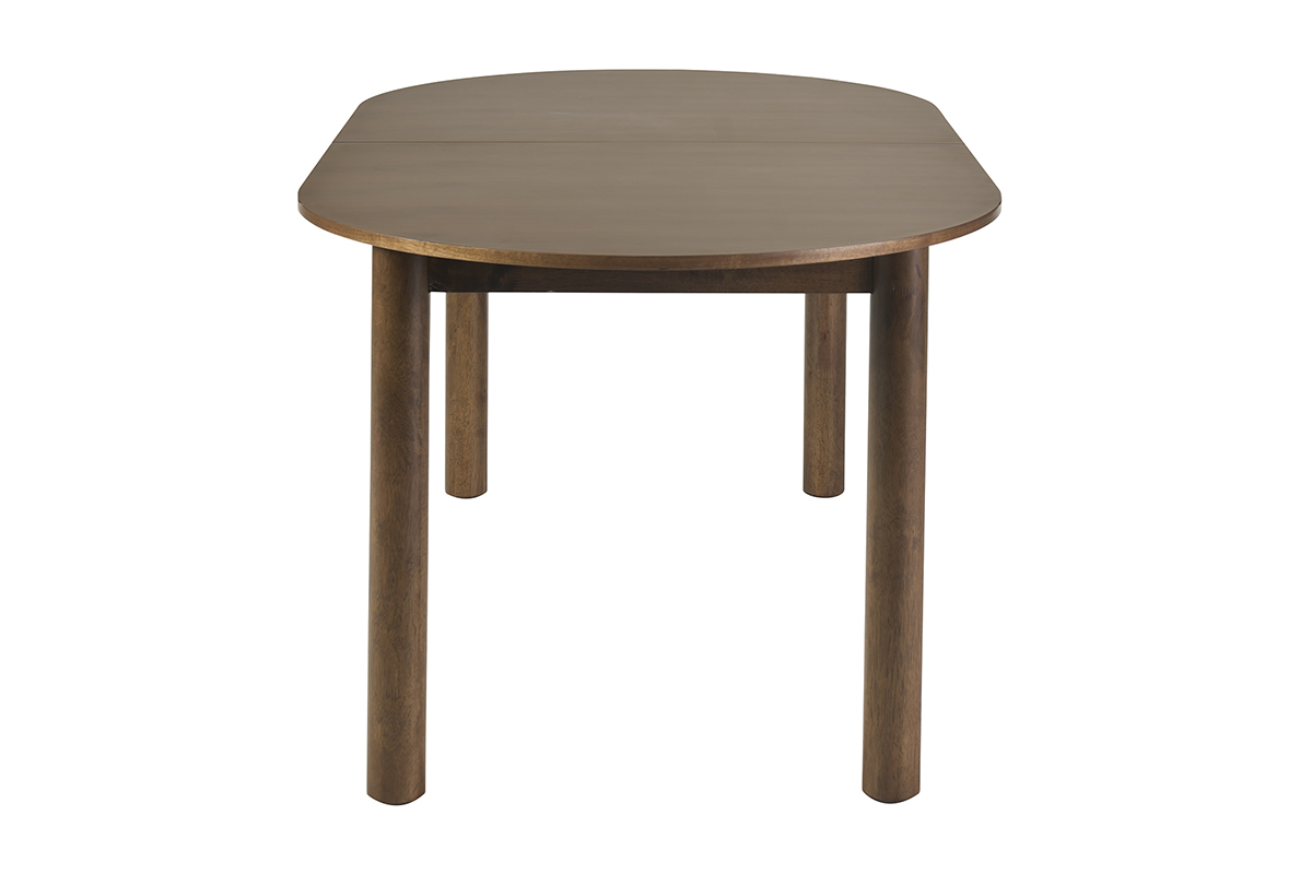 Table � manger extensible ovale avec rallonges int�gr�es en bois fonc� noyer L180-230 cm CLAUDIE