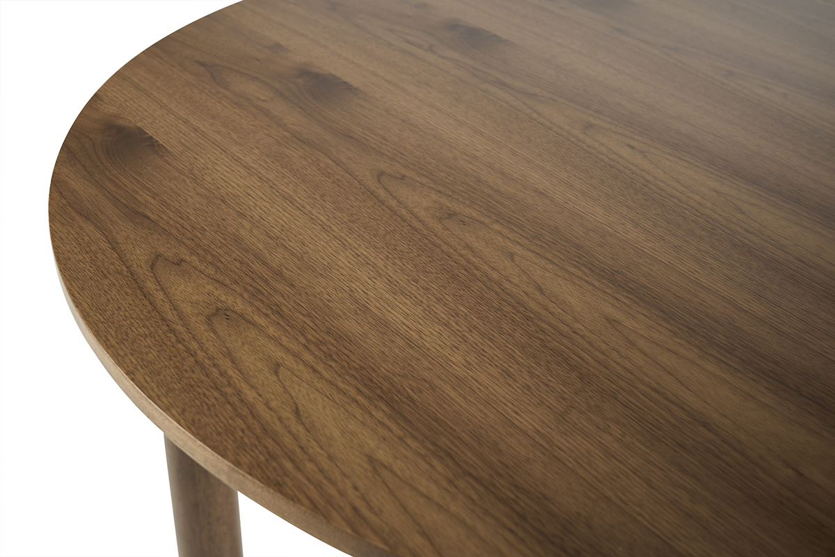 Table � manger extensible ovale avec rallonges int�gr�es en bois fonc� noyer L180-230 cm CLAUDIE