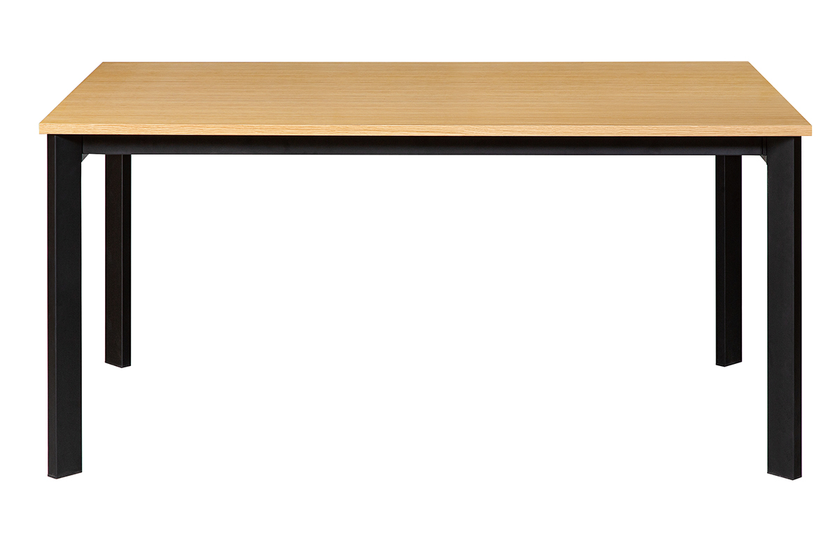 Table � manger extensible placage ch�ne et m�tal L162-232 cm MEEVLA