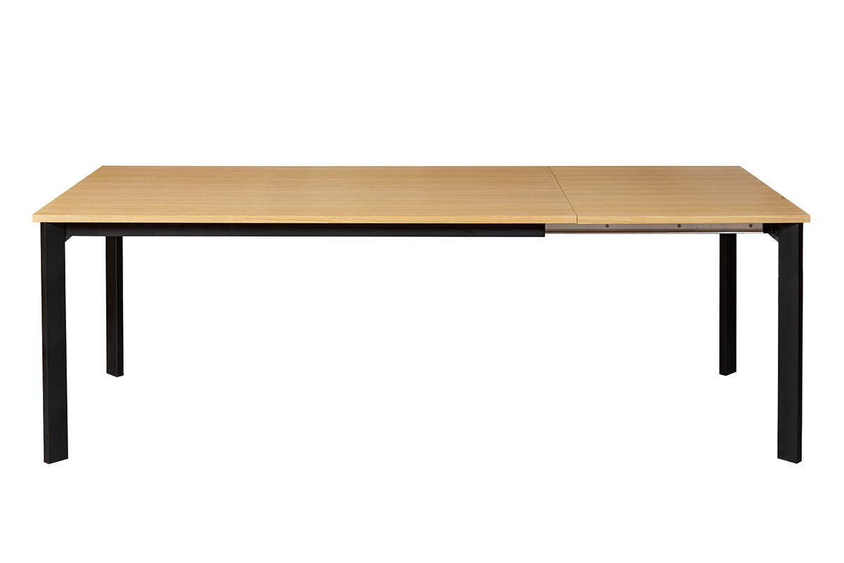 Table � manger extensible placage ch�ne et m�tal L162-232 cm MEEVLA