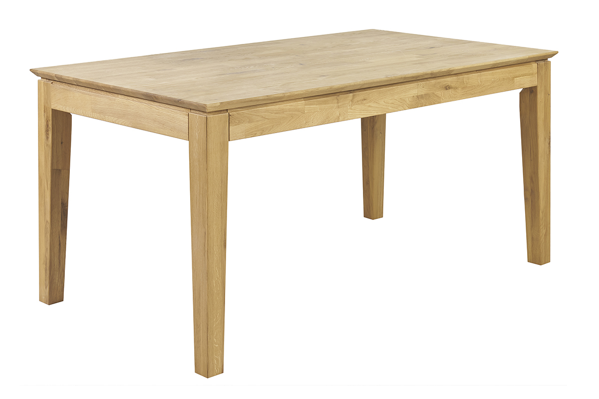 Table  manger extensible rectangulaire en bois clair chne massif L160-220 cm YULIA