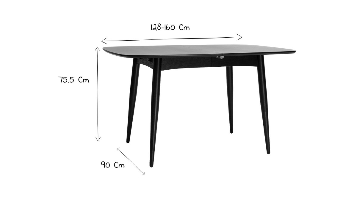 Table  manger extensible rectangulaire en bois clair L130-160 cm NORDECO