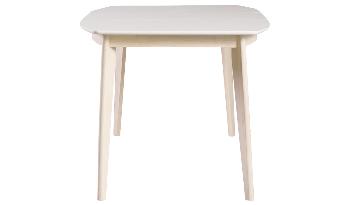 Table  manger extensible scandinave blanc et bois clair L150-200 cm LEENA