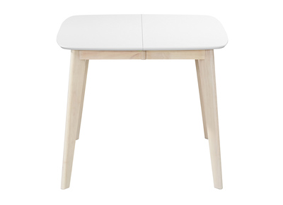 Table &agrave; manger extensible scandinave carr&eacute;e blanche et bois L90-130 LEENA