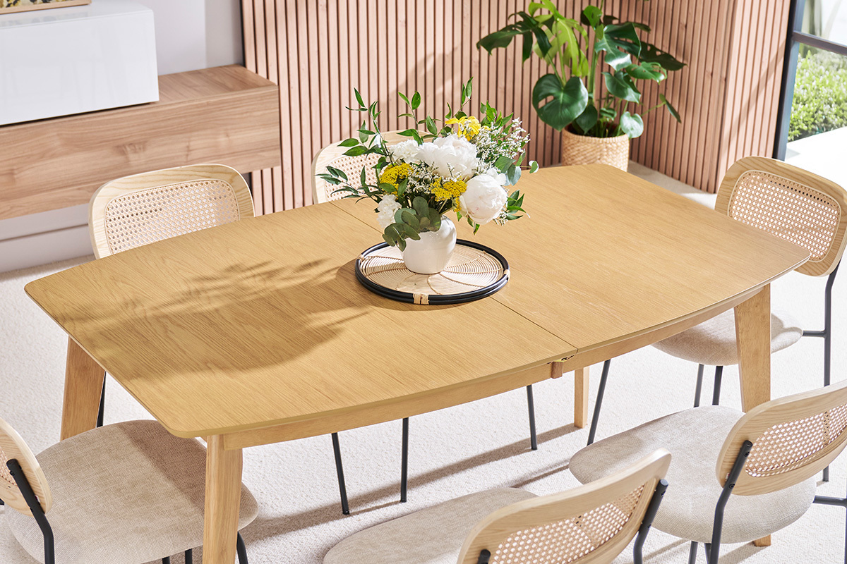 Table  manger extensible scandinave en bois clair L150-200 LEENA