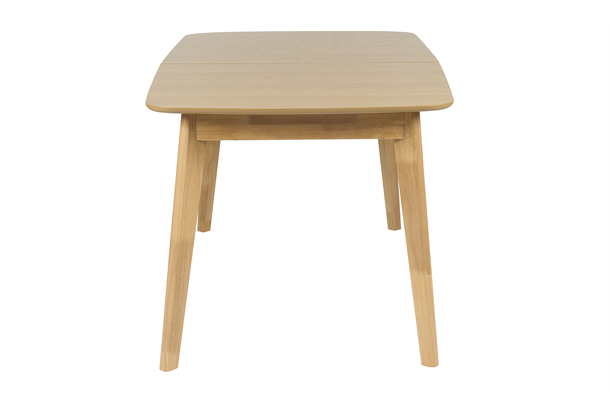 Table � manger extensible scandinave rallonges int�gr�es en bois clair ch�ne L168-228 cm LEENA