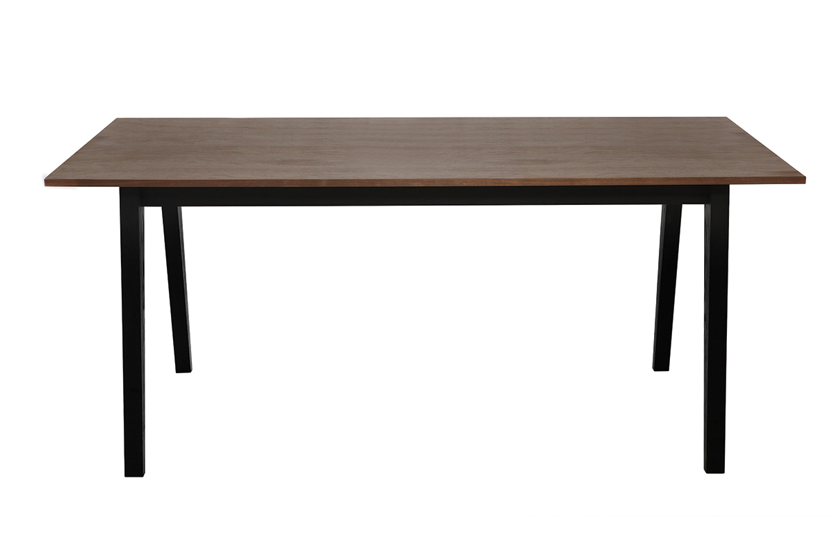 Table � manger fixe design noyer et noir mat NORMA