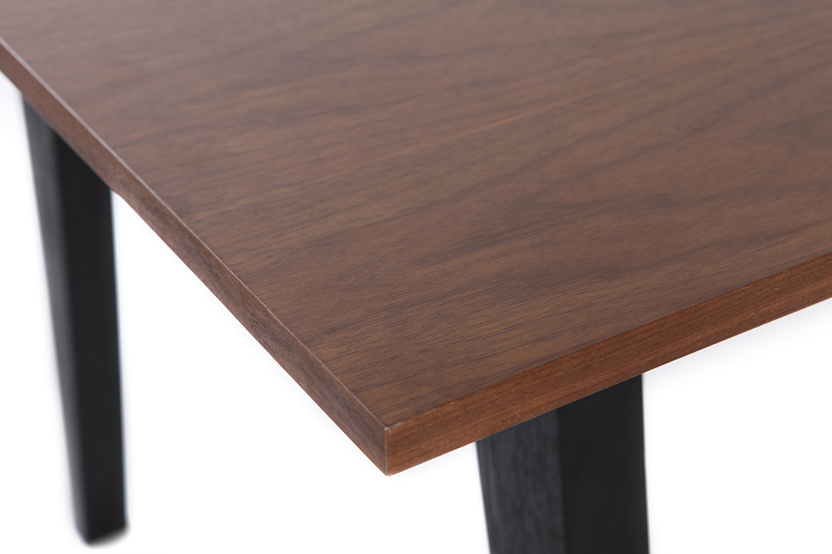 Table � manger fixe design noyer et noir mat NORMA
