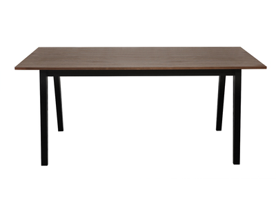 Table &agrave; manger fixe design noyer et noir mat NORMA