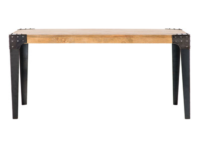 Table &agrave; manger industrielle acier et bois 160 cm MADISON