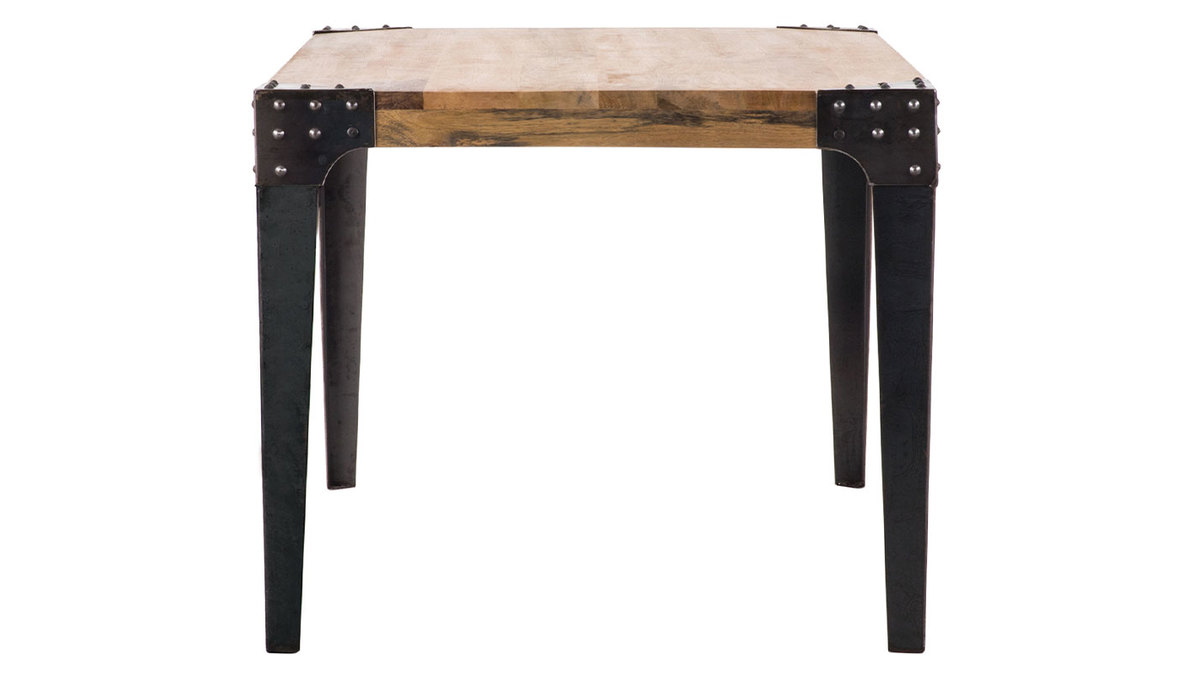 Table  manger industrielle acier et manguier massif L160 cm MADISON
