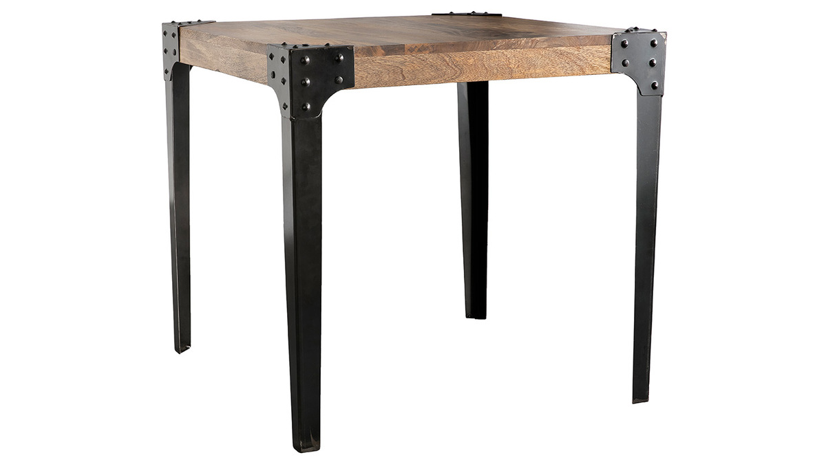 Table  manger industrielle en acier et manguier massif L80 cm MADISON