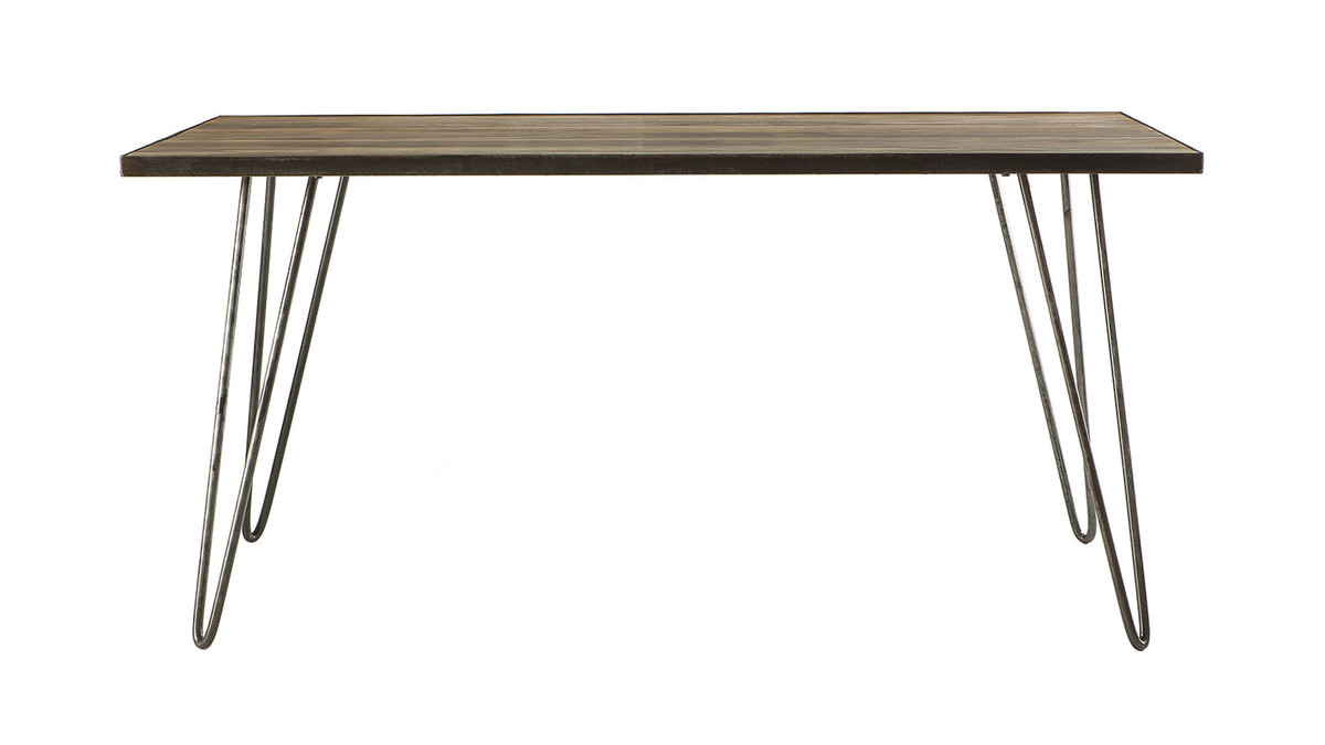 Table  manger industrielle manguier massif et mtal L160 cm ATELIER