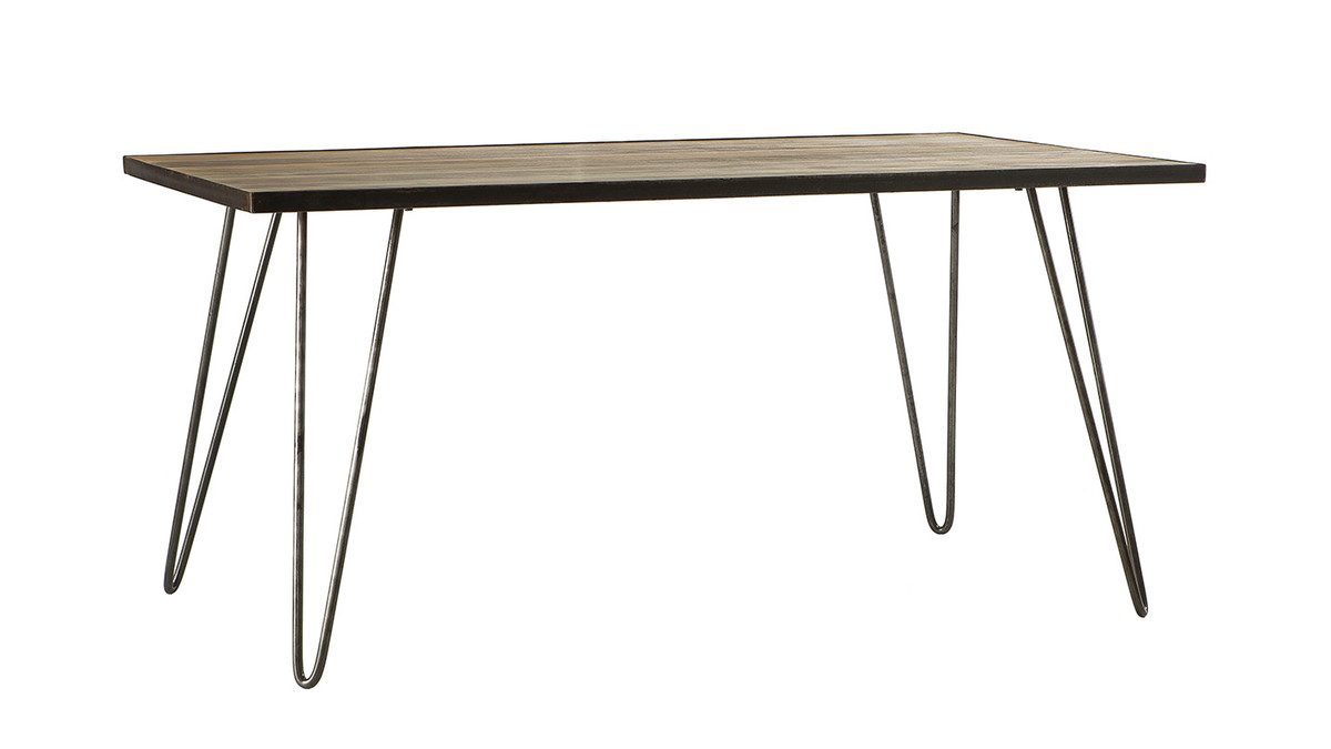 Table  manger industrielle manguier massif et mtal L160 cm ATELIER