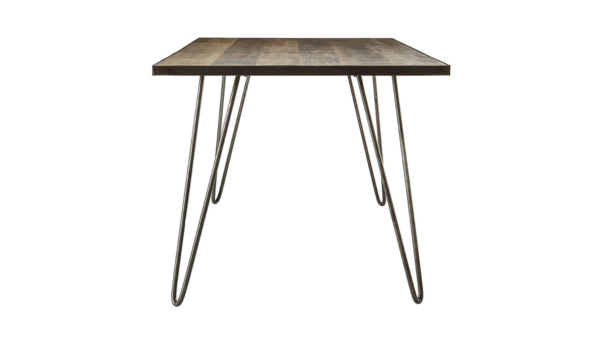 Table  manger industrielle manguier massif et mtal L160 cm ATELIER