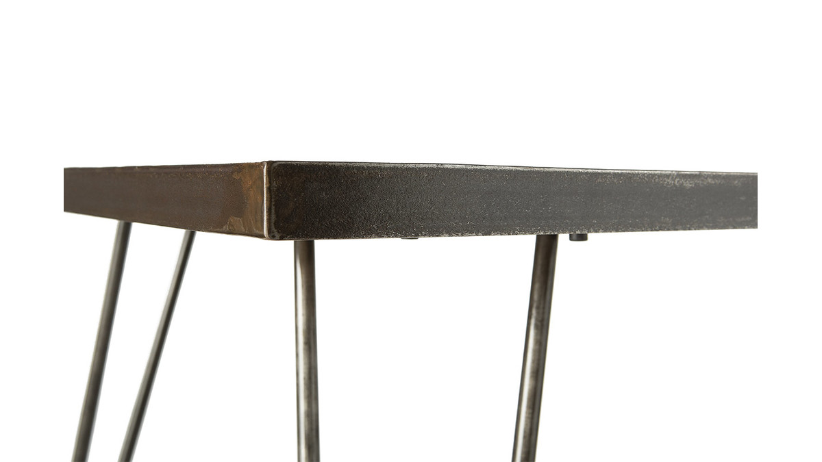 Table  manger industrielle manguier massif et mtal L160 cm ATELIER