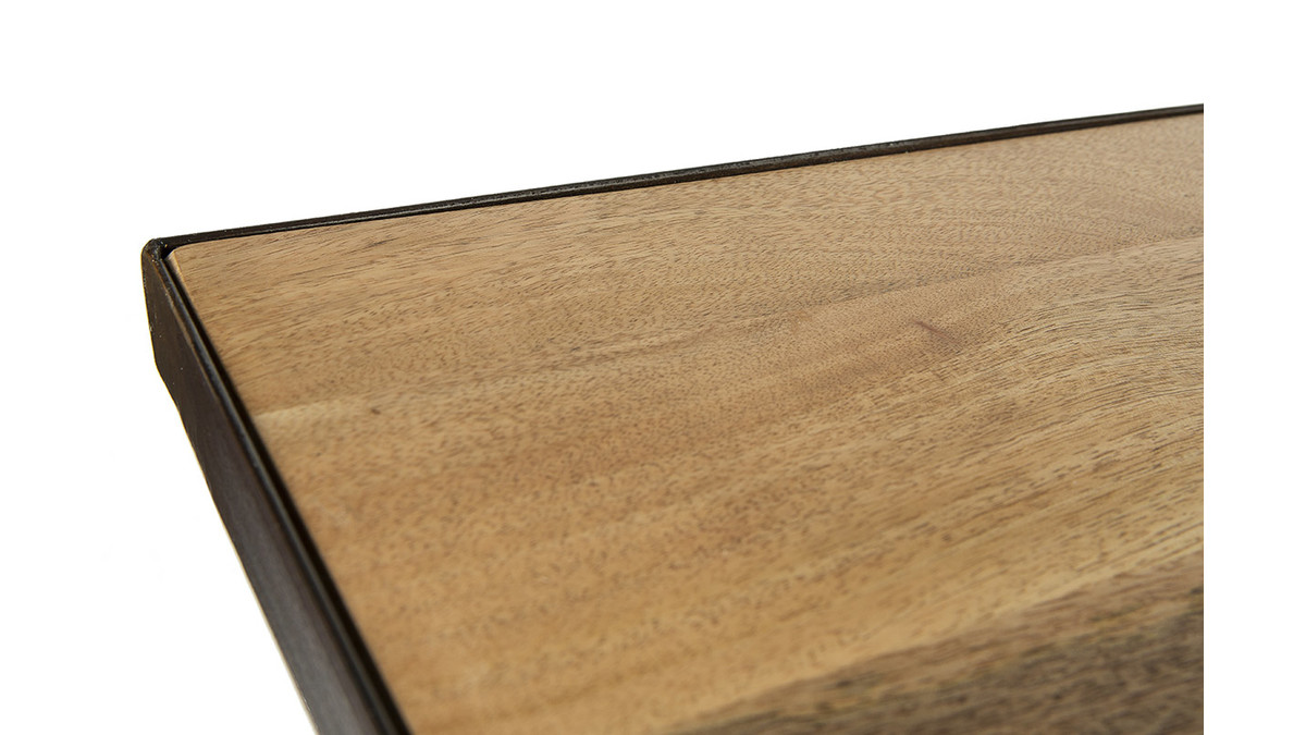 Table  manger industrielle manguier massif et mtal L160 cm ATELIER