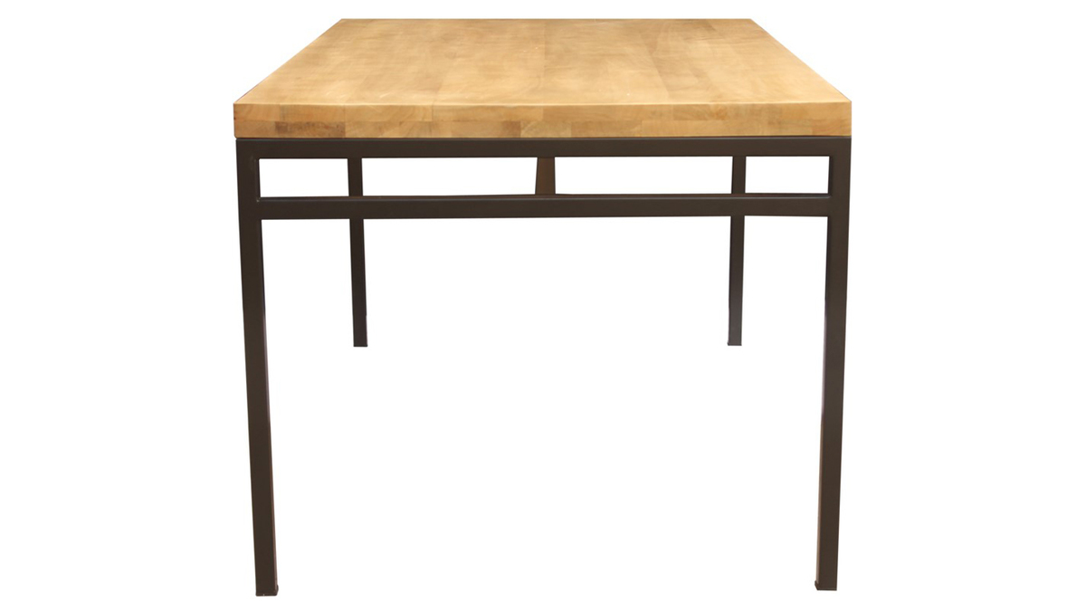 Table  manger industrielle manguier massif et mtal L160 cm YPSTER