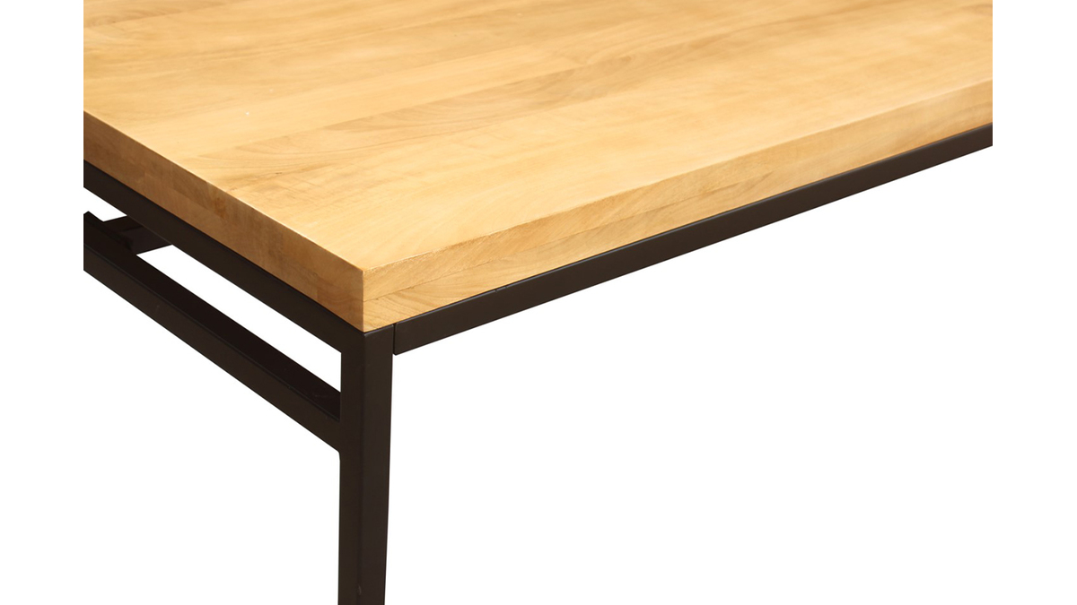 Table  manger industrielle manguier massif et mtal L160 cm YPSTER