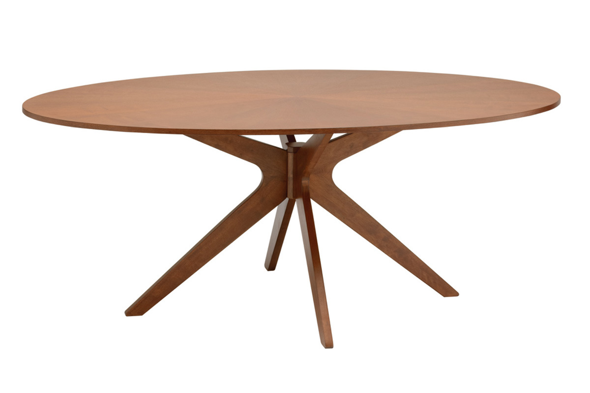 Table � manger ovale en ch�ne chocolat CONAN