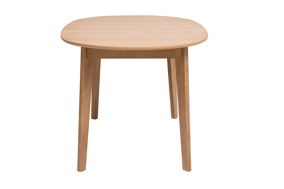 Table � manger ovale extensible avec rallonges int�gr�es en bois clair ch�ne L150-200 cm ANSEL