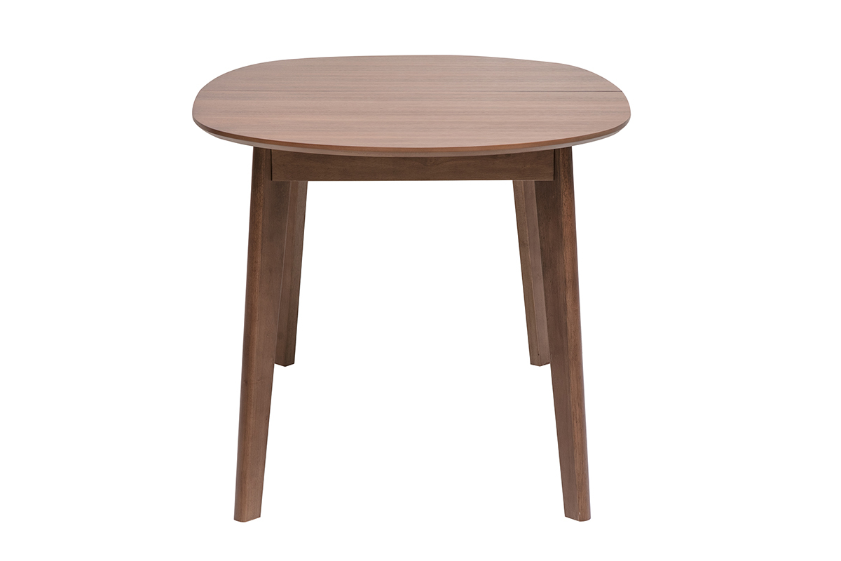 Table � manger ovale extensible avec rallonges int�gr�es en bois fonc� noyer L150-200 cm ANSEL