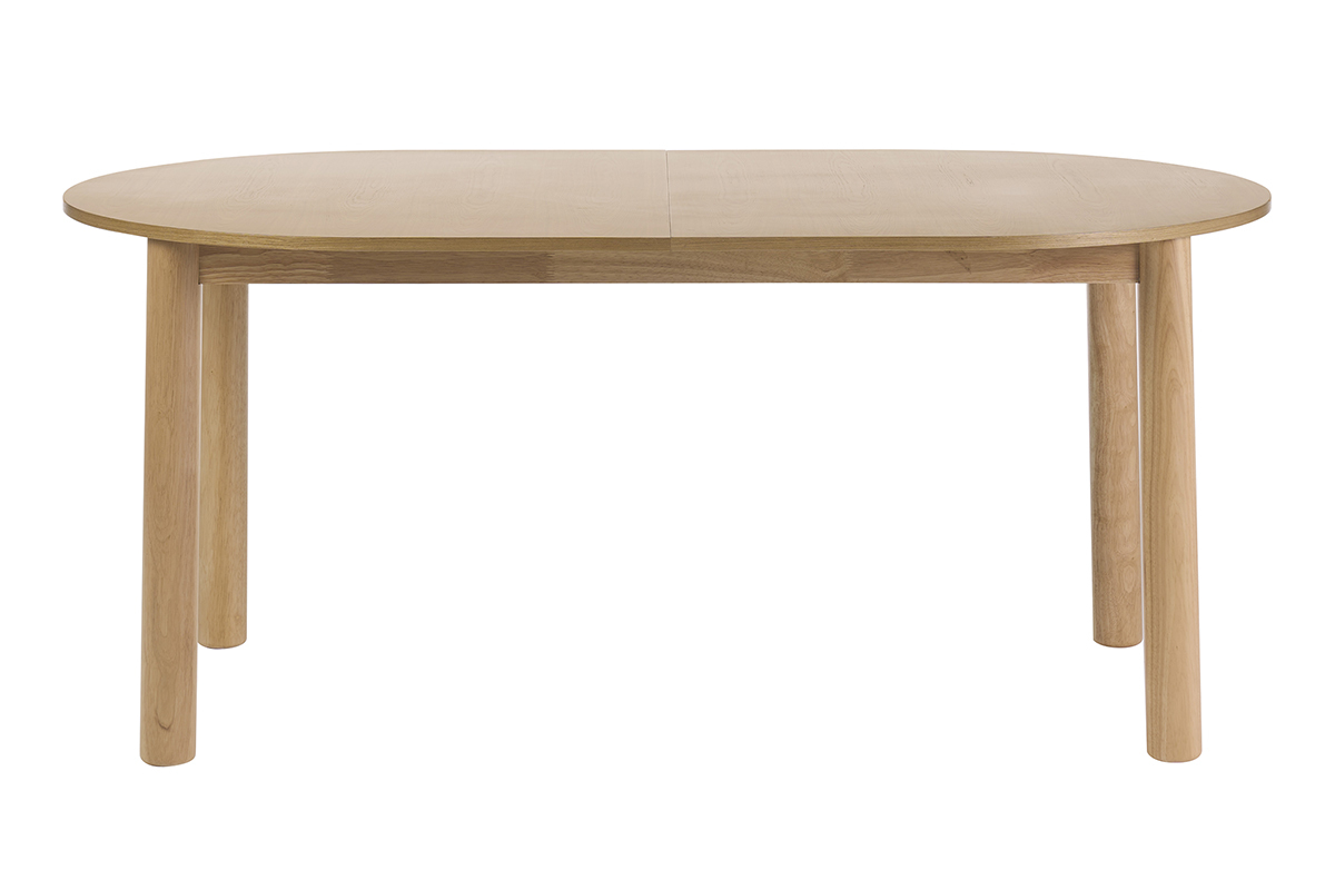 Table � manger ovale extensible en bois clair fr�ne L180-230 cm CLAUDIE