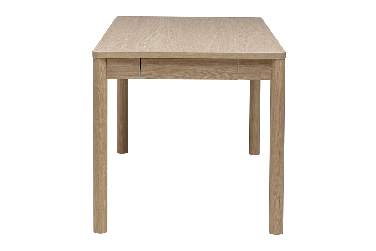 Table � manger rectangulaire avec rangements finition bois clair ch�ne L160 cm IZZIE