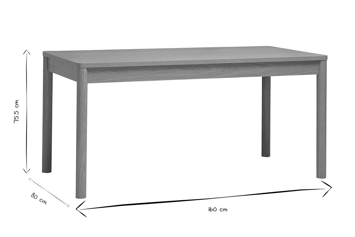 Table � manger rectangulaire avec rangements finition bois clair ch�ne L160 cm IZZIE