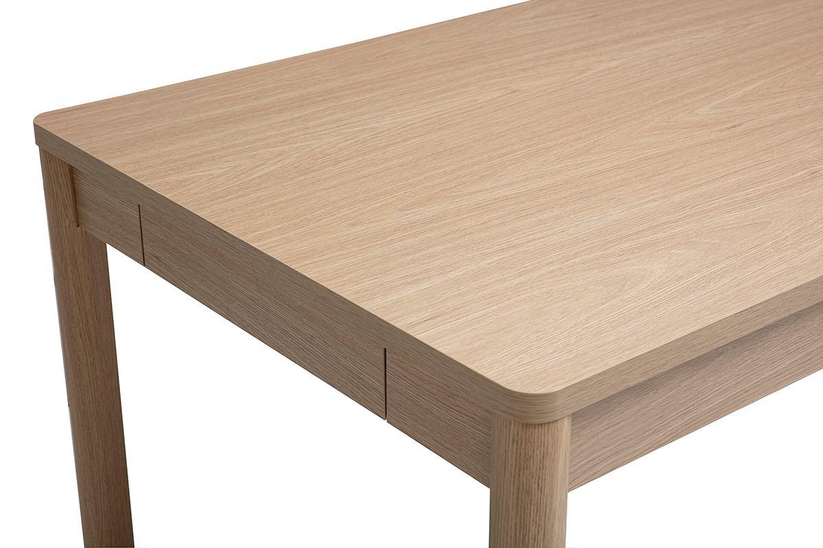 Table � manger rectangulaire avec rangements finition bois clair ch�ne L160 cm IZZIE