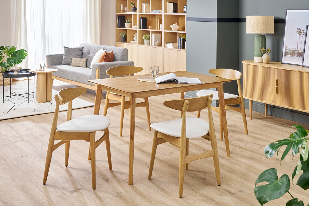 Table � manger rectangulaire bois fonc� noyer L120 cm ELION