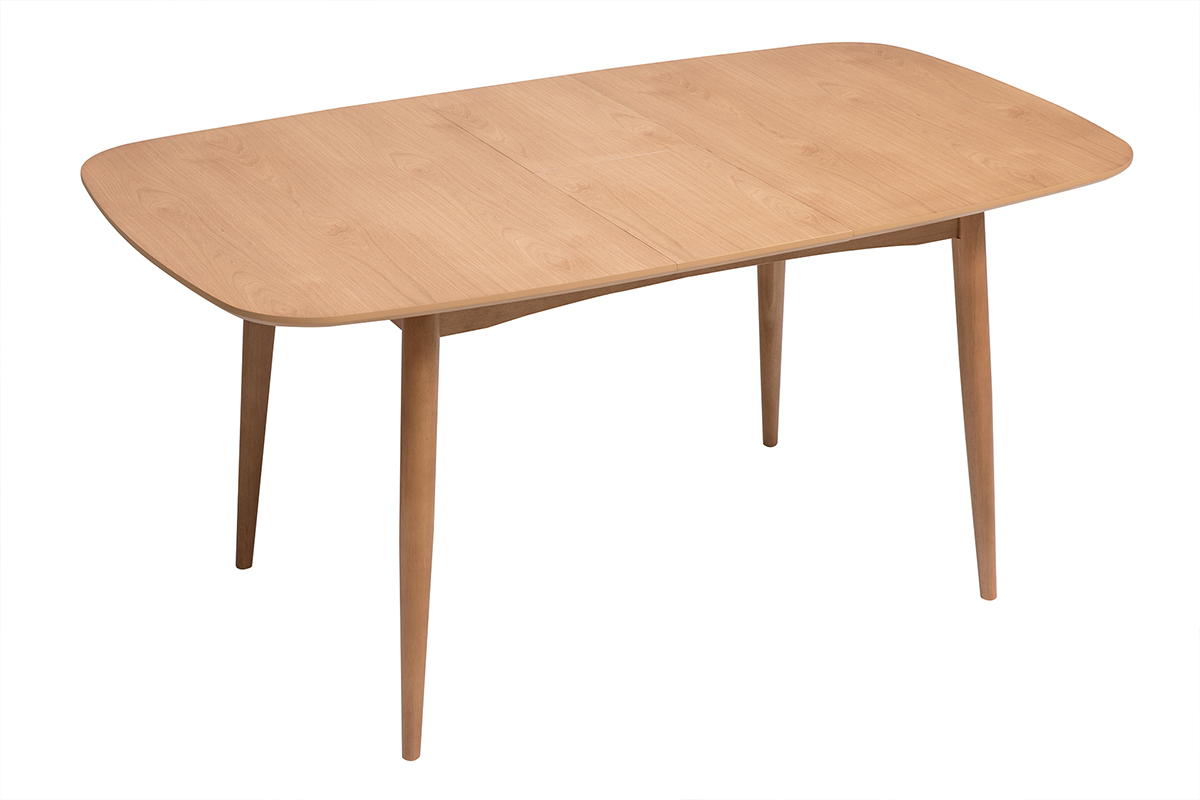 Table � manger rectangulaire extensible en bois clair ch�ne L130-160 cm HELMA