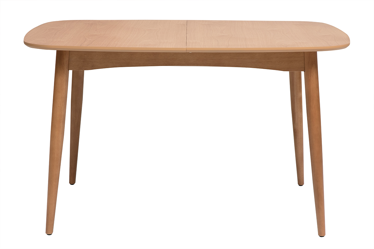 Table � manger rectangulaire extensible en bois clair ch�ne L130-160 cm HELMA