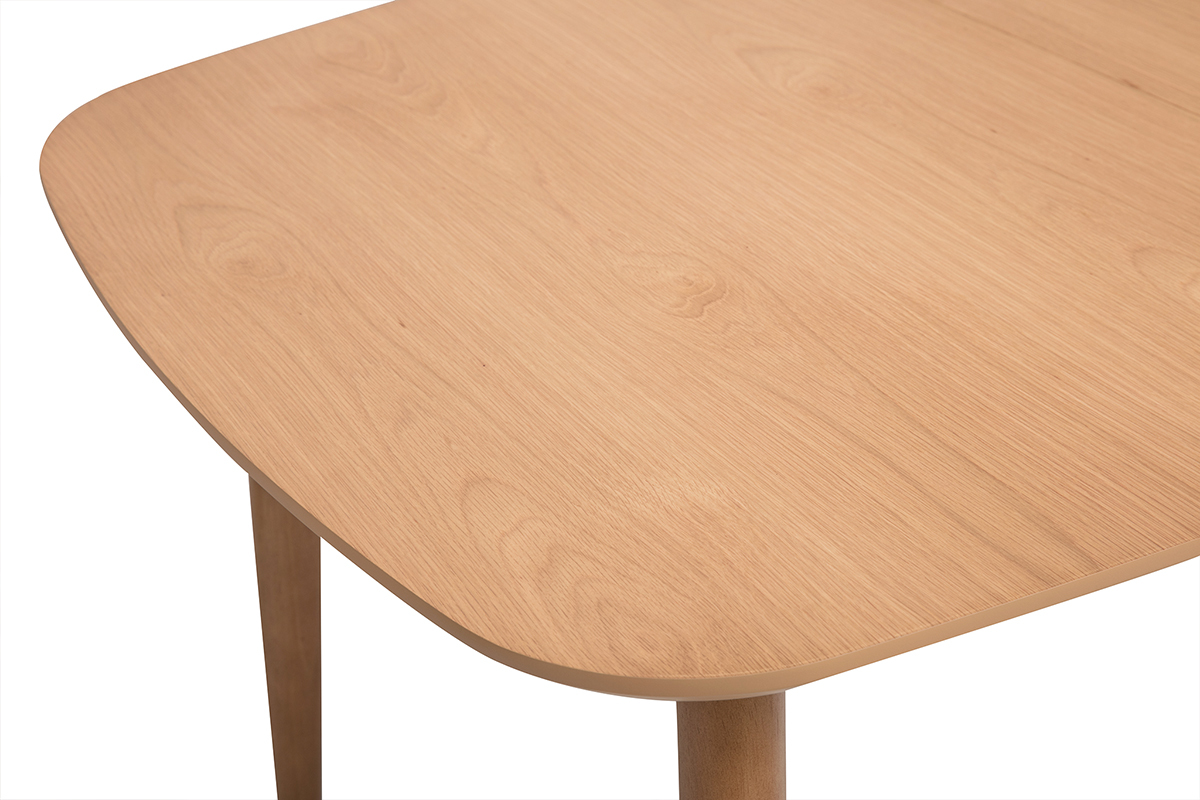 Table � manger rectangulaire extensible en bois clair ch�ne L130-160 cm HELMA