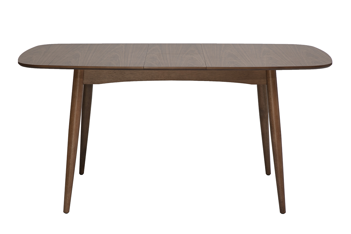 Table � manger rectangulaire extensible en bois fonc� noyer L130-160 cm HELMA