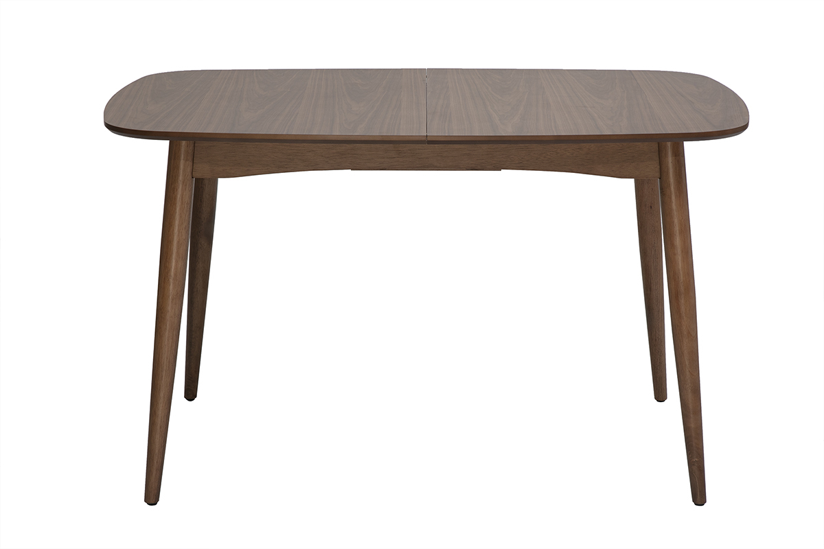 Table � manger rectangulaire extensible en bois fonc� noyer L130-160 cm HELMA