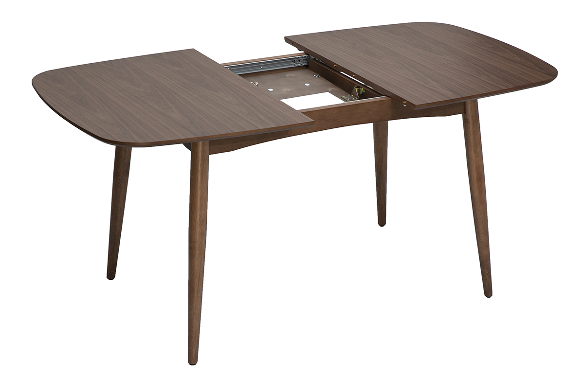 Table � manger rectangulaire extensible en bois fonc� noyer L130-160 cm HELMA