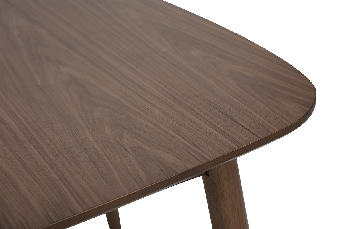 Table � manger rectangulaire extensible en bois fonc� noyer L130-160 cm HELMA