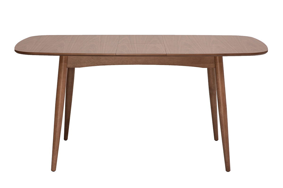 Table � manger rectangulaire extensible en bois fonc� noyer L130-160 cm HELMA