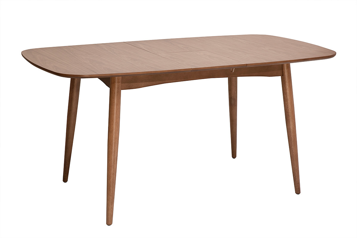 Table � manger rectangulaire extensible en bois fonc� noyer L130-160 cm HELMA