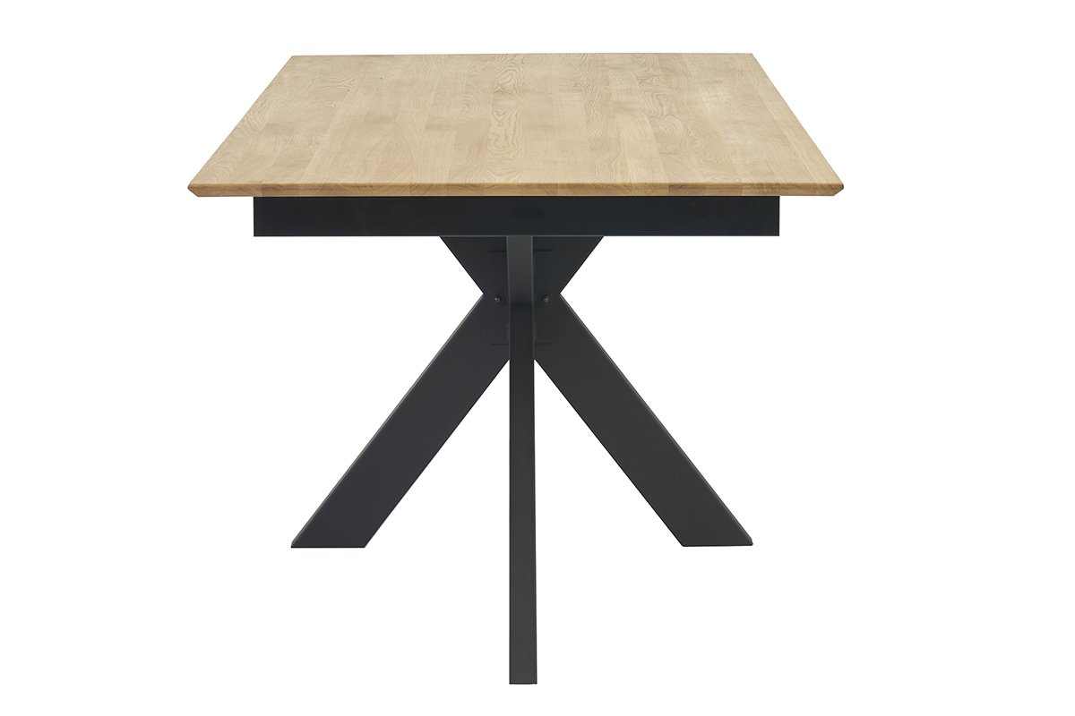 Table  manger rectangulaire extensible rallonge intgre en bois clair chne massif L160-245 cm AGATA