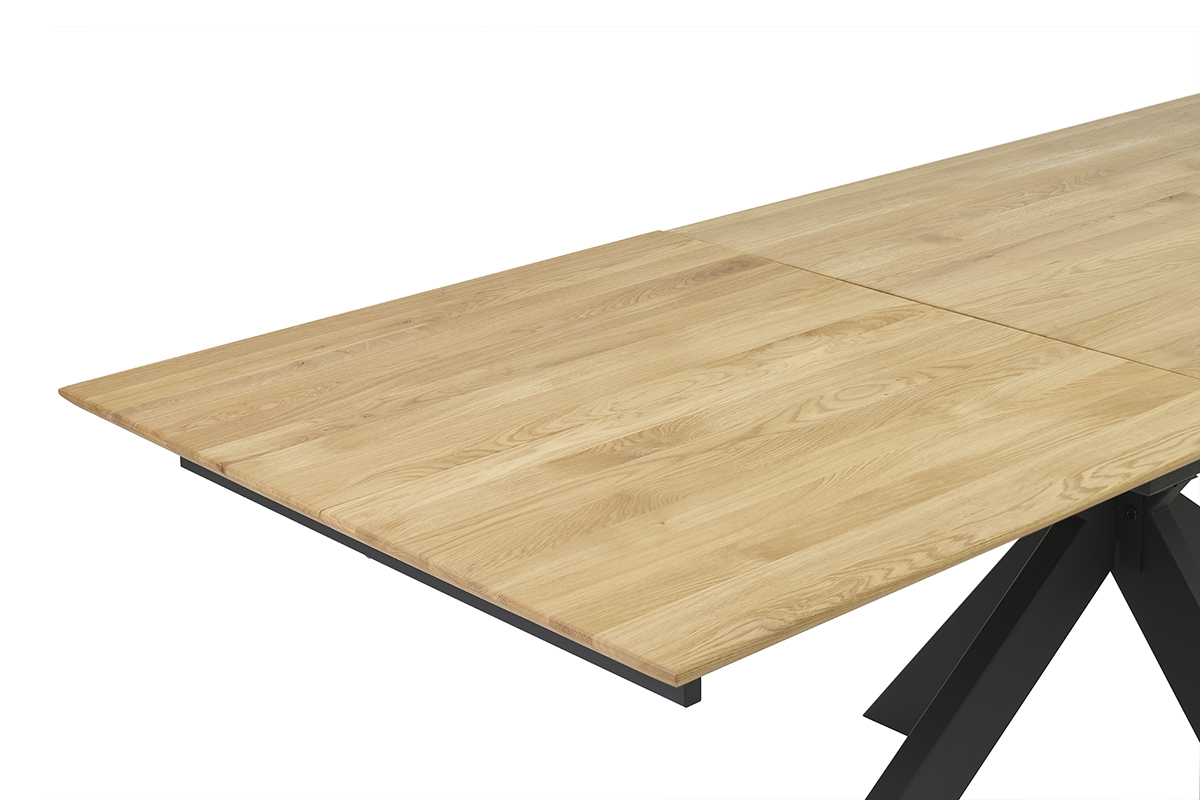 Table  manger rectangulaire extensible rallonge intgre en bois clair chne massif L160-245 cm AGATA