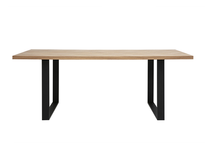 Table à manger rectangulaire finition bois chêne et métal noir L200 cm MAGDA