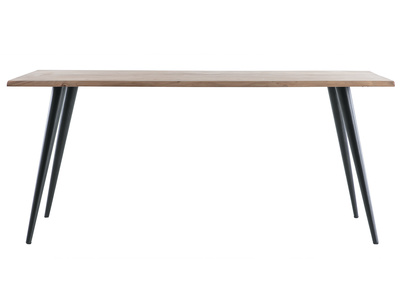 Table à manger rectangulaire industrielle en bois massif et métal noir L175 cm EDGE