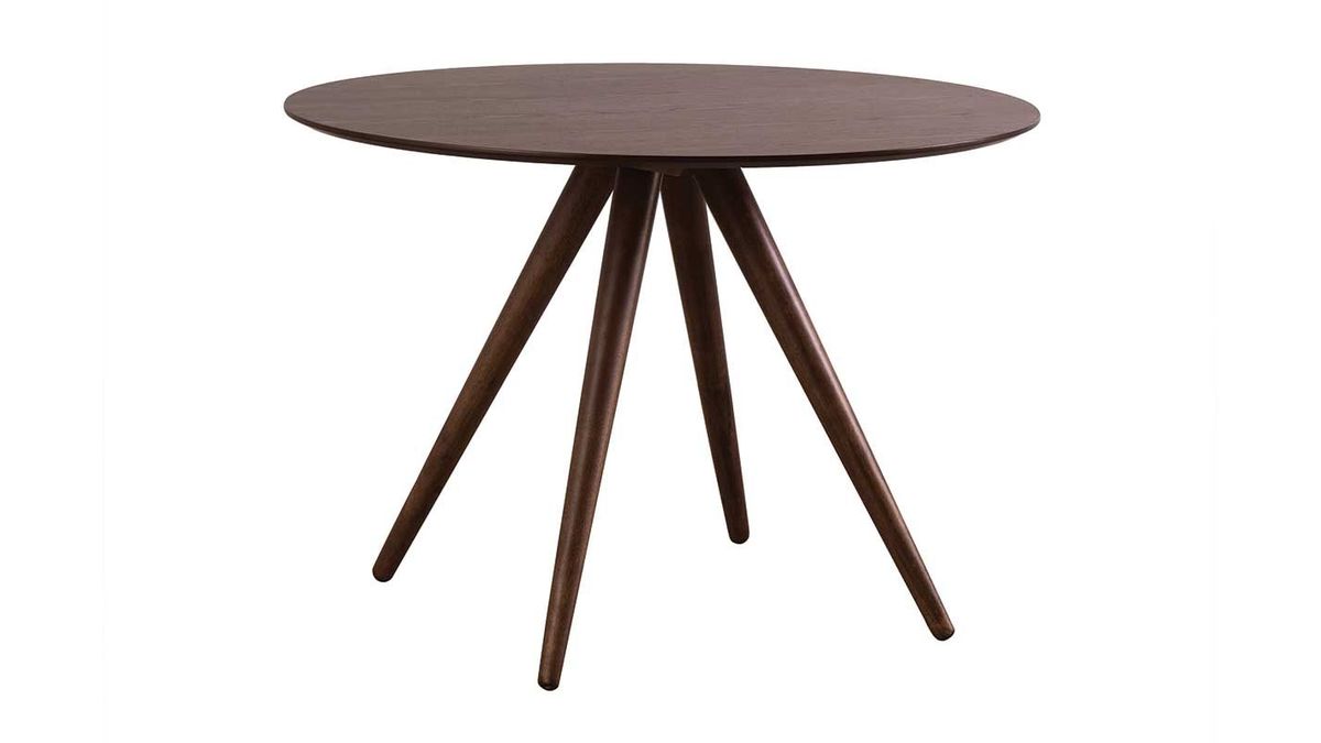 Table à manger ronde design noyer D106 cm WALFORD