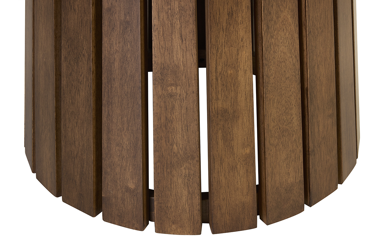 Table � manger ronde en bois fonc� noyer D137 cm DITA