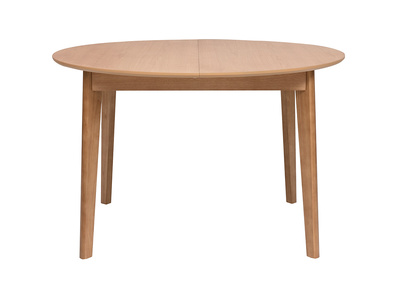 Table &agrave; manger ronde extensible en bois clair ch&ecirc;ne L120-150 cm ANSEL