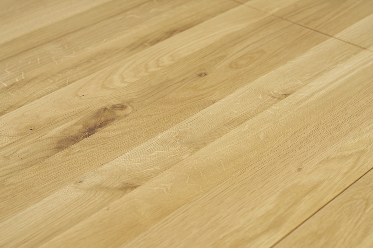 Table  manger ronde extensible en bois clair chne massif et mtal L120-170 cm OLGA