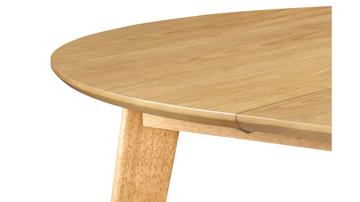 Table  manger ronde extensible finition chne L120-150 cm LEENA